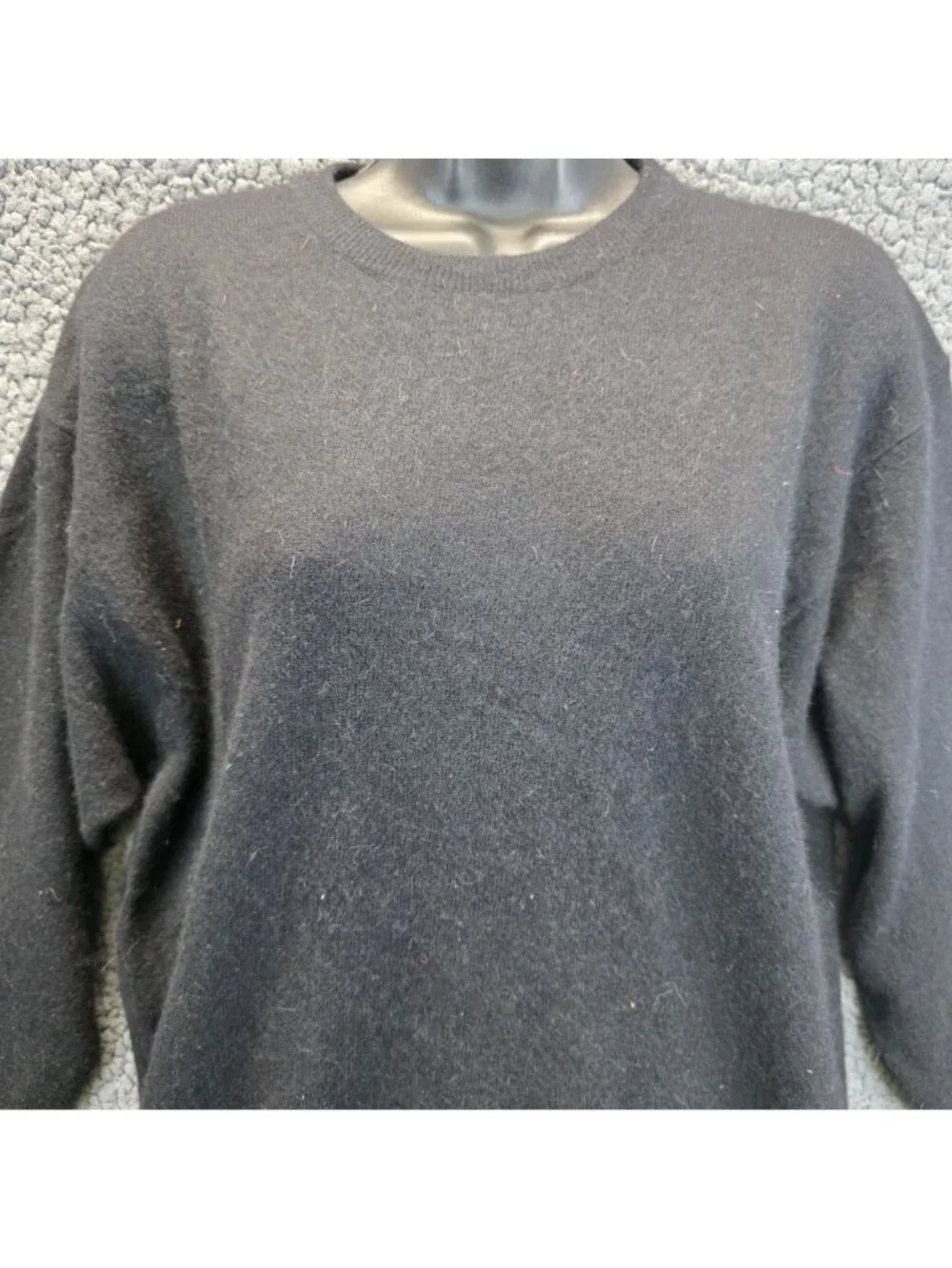 Fong's Wool Angora Pullover Sweater S Black Quiet Luxury Whimsygoth Oversized